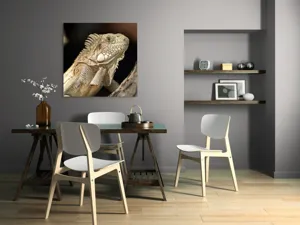 Tablou Canvas, "Iguana contemplând apusul pe ramură", 100 x 100 cm – poza 6