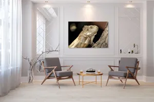 Tablou Canvas, "Iguana contemplând apusul pe ramură", 150 x 100 cm – poza 7