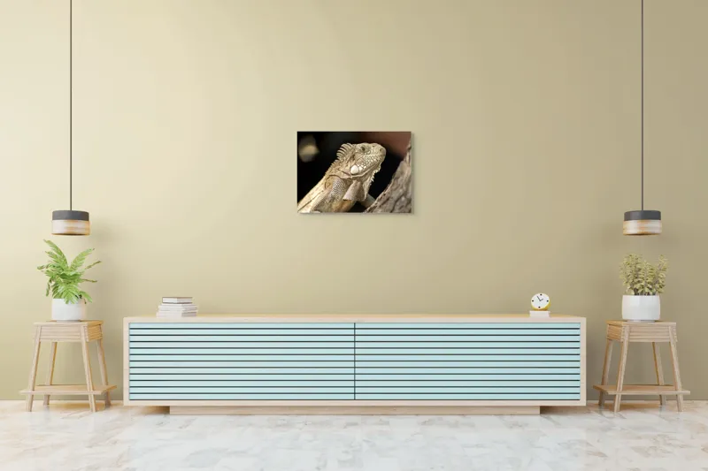 Tablou Canvas, "Iguana contemplând apusul pe ramură", 70 x 50 cm – poza 7