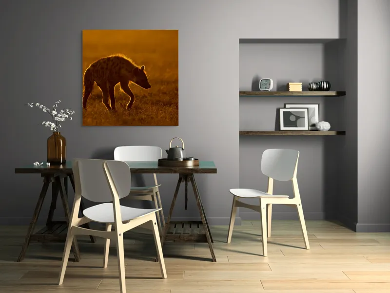 Tablou Canvas, "Hiena în lumina apusului african", Nu pot spune cine sau ce este în imagine., 100 x 100 cm – poza 6