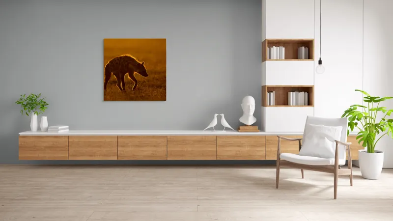 Tablou Canvas, "Hiena în lumina apusului african", Nu pot spune cine sau ce este în imagine., 100 x 100 cm – poza 8
