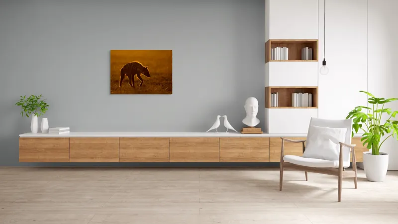 Tablou Canvas, "Hiena în lumina apusului african", Nu pot spune cine sau ce este în imagine., 100 x 70 cm – poza 6