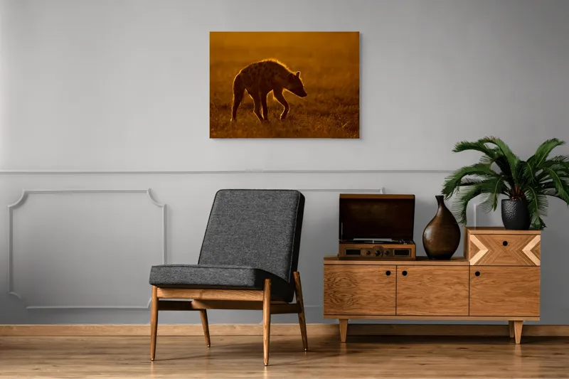 Tablou Canvas, "Hiena în lumina apusului african", Nu pot spune cine sau ce este în imagine., 100 x 70 cm – poza 8