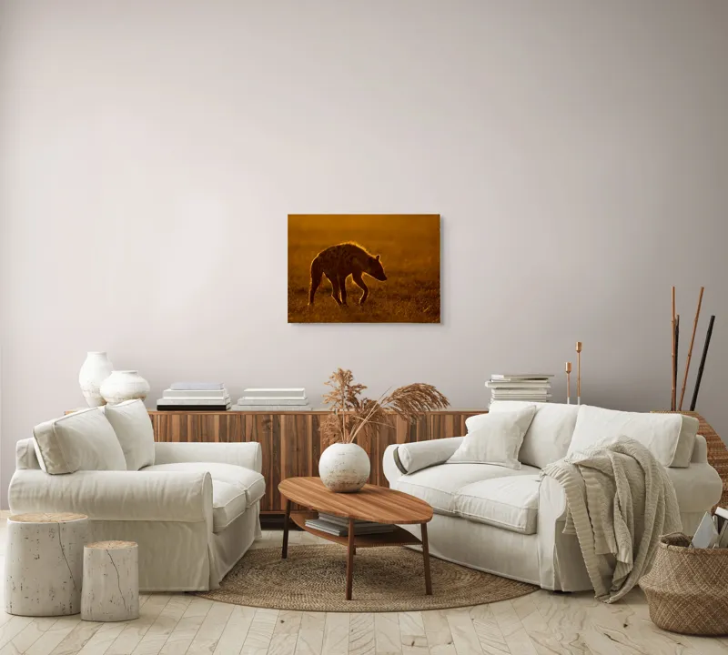 Tablou Canvas, "Hiena în lumina apusului african", Nu pot spune cine sau ce este în imagine., 70 x 50 cm – poza 6
