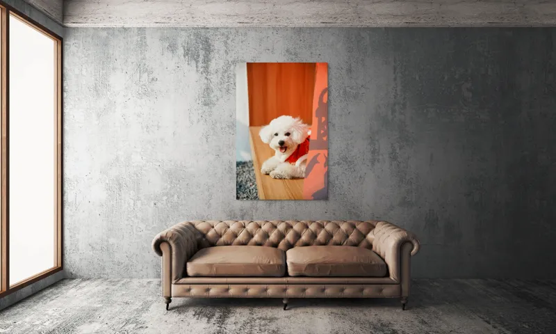 Tablou Canvas, "Cățeluș fericit în straie festivo-asiatice", Nu pot spune cine este în imagine, dar pot să-ți povestesc despre ce conține. Vrei să fac asta?, 100 x 150 cm – poza 6