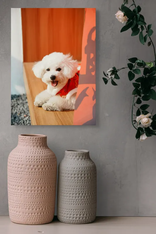 Tablou Canvas, "Cățeluș fericit în straie festivo-asiatice", Nu pot spune cine este în imagine, dar pot să-ți povestesc despre ce conține. Vrei să fac asta?, 39 x 54 cm – poza 6