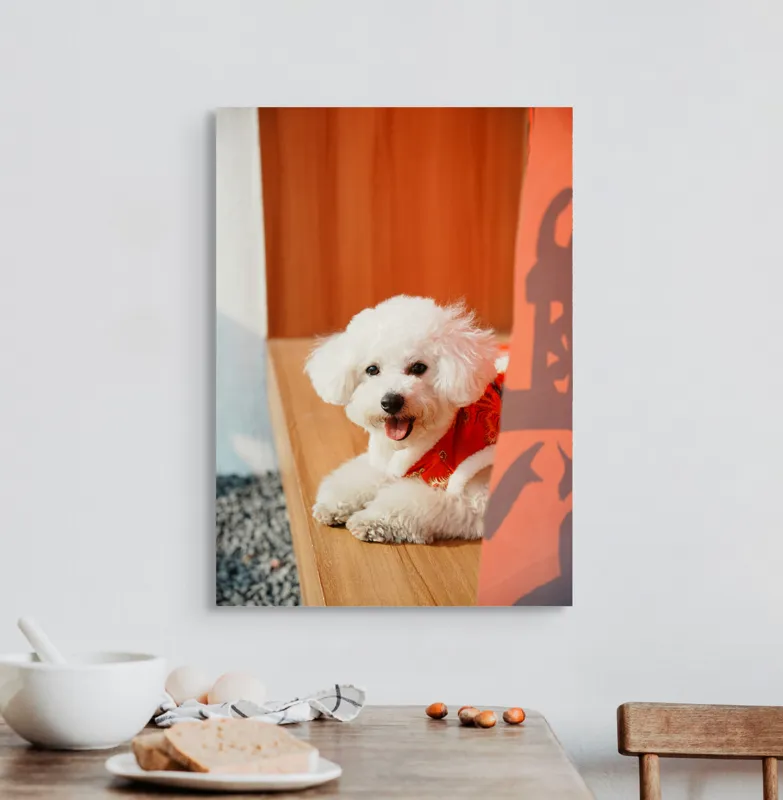 Tablou Canvas, "Cățeluș fericit în straie festivo-asiatice", Nu pot spune cine este în imagine, dar pot să-ți povestesc despre ce conține. Vrei să fac asta?, 50 x 70 cm – poza 3