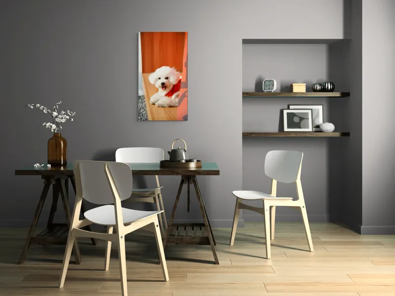 Tablou Canvas, "Cățeluș fericit în straie festivo-asiatice", Nu pot spune cine este în imagine, dar pot să-ți povestesc despre ce conține. Vrei să fac asta?, 50 x 90 cm – poza 4