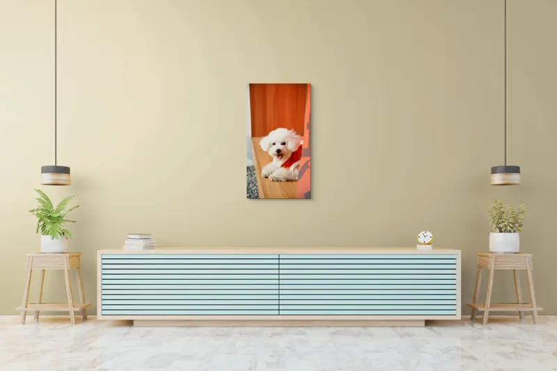 Tablou Canvas, "Cățeluș fericit în straie festivo-asiatice", Nu pot spune cine este în imagine, dar pot să-ți povestesc despre ce conține. Vrei să fac asta?, 50 x 90 cm – poza 6