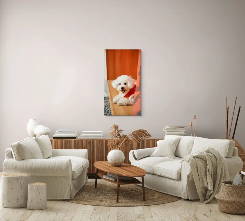 Tablou Canvas, "Cățeluș fericit în straie festivo-asiatice", Nu pot spune cine este în imagine, dar pot să-ți povestesc despre ce conține. Vrei să fac asta?, 50 x 90 cm – poza 7