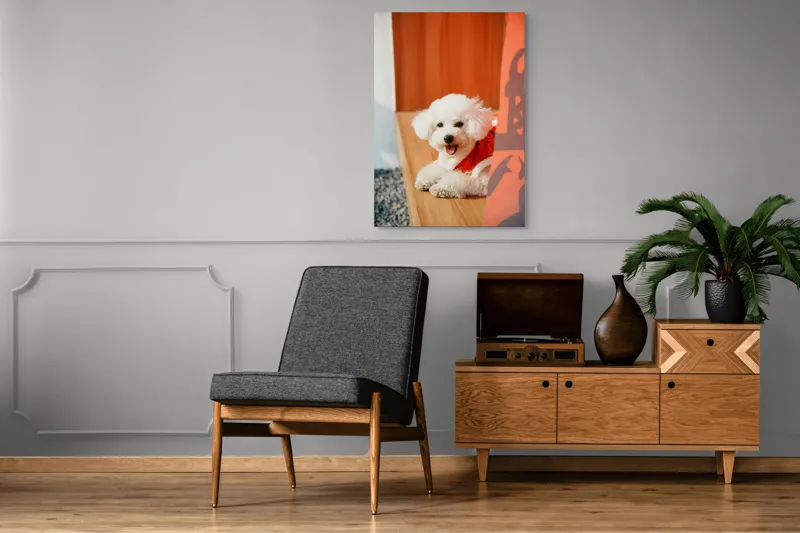 Tablou Canvas, "Cățeluș fericit în straie festivo-asiatice", Nu pot spune cine este în imagine, dar pot să-ți povestesc despre ce conține. Vrei să fac asta?, 70 x 100 cm – poza 6