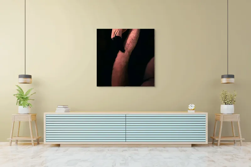 Tablou Canvas, "Flamingo în lumina apusului", 100 x 100 cm – poza 5