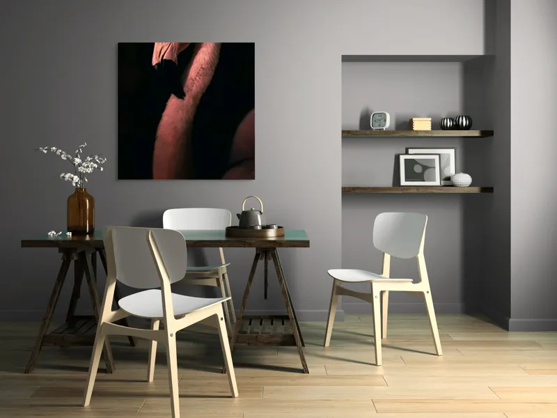 Tablou Canvas, "Flamingo în lumina apusului", 100 x 100 cm – poza 6