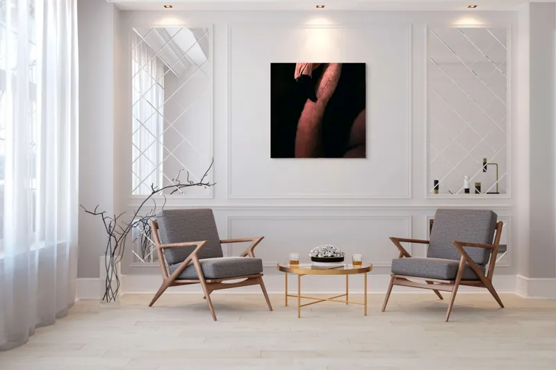 Tablou Canvas, "Flamingo în lumina apusului", 100 x 100 cm – poza 7