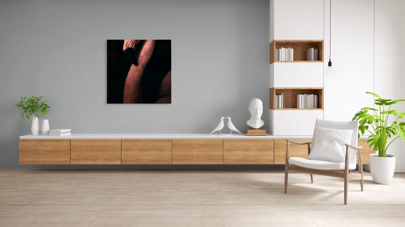 Tablou Canvas, "Flamingo în lumina apusului", 100 x 100 cm – poza 8