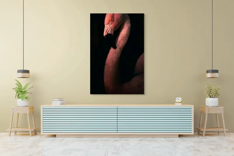 Tablou Canvas, "Flamingo în lumina apusului", 100 x 150 cm – poza 4