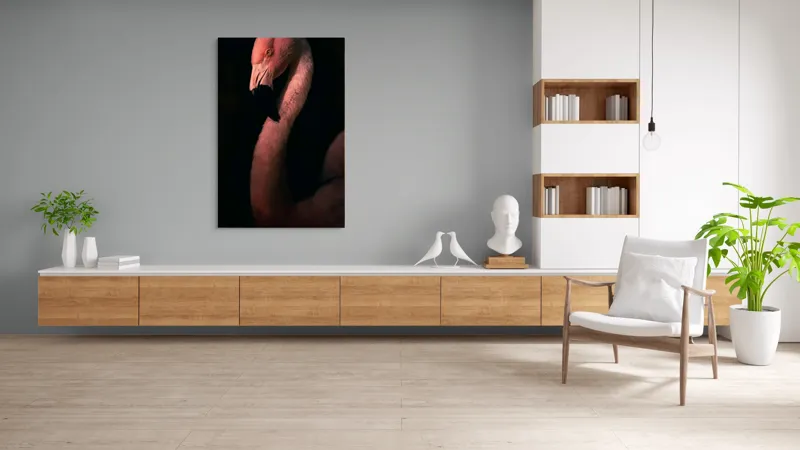 Tablou Canvas, "Flamingo în lumina apusului", 100 x 150 cm – poza 8