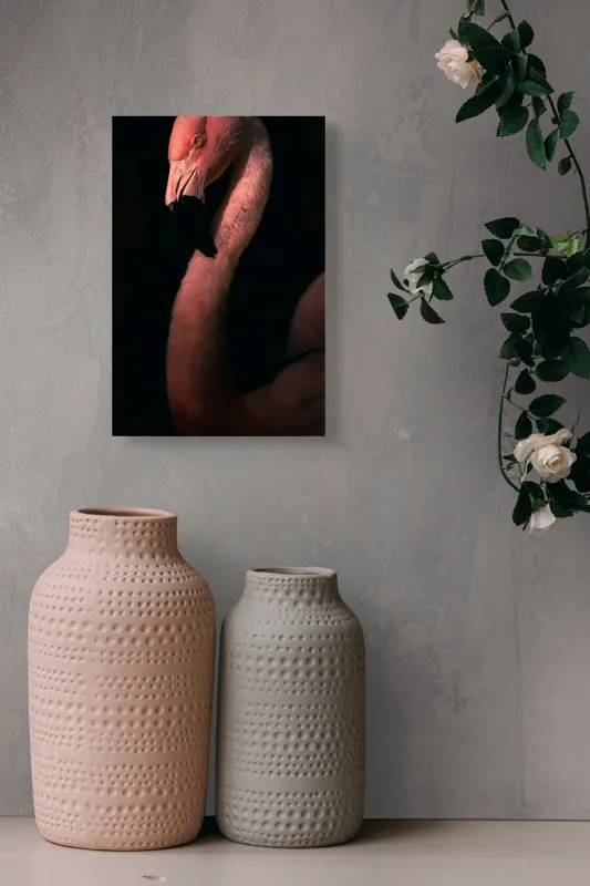 Tablou Canvas, "Flamingo în lumina apusului", 26 x 39 cm – poza 6