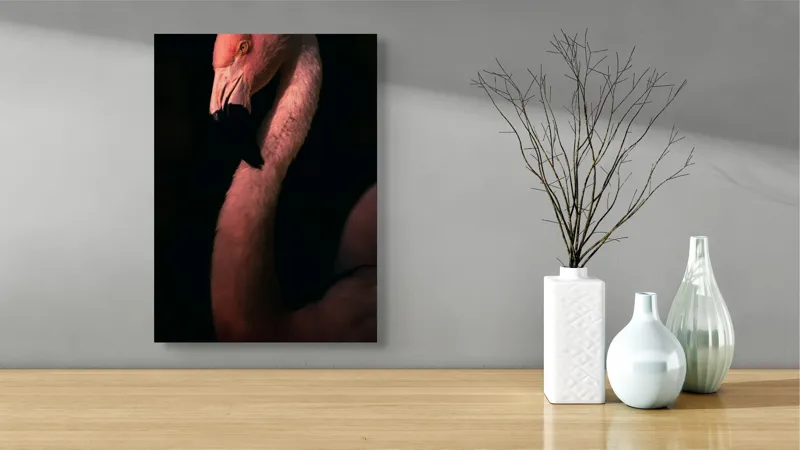 Tablou Canvas, "Flamingo în lumina apusului", 39 x 54 cm – poza 4