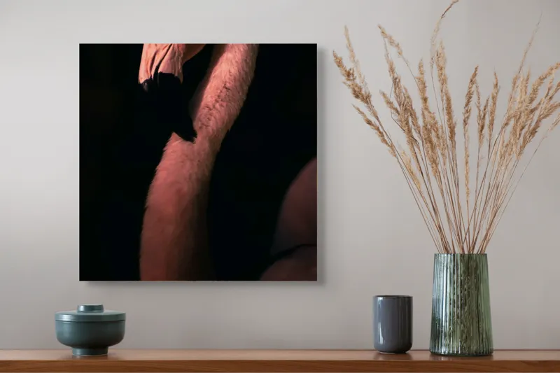 Tablou Canvas, "Flamingo în lumina apusului", 50 x 50 cm – poza 4