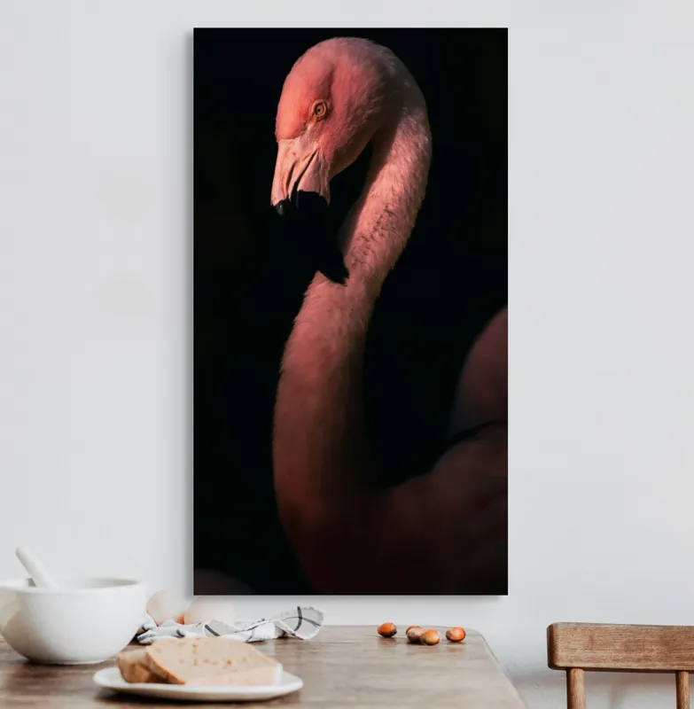 Tablou Canvas, "Flamingo în lumina apusului", 50 x 90 cm – poza 3