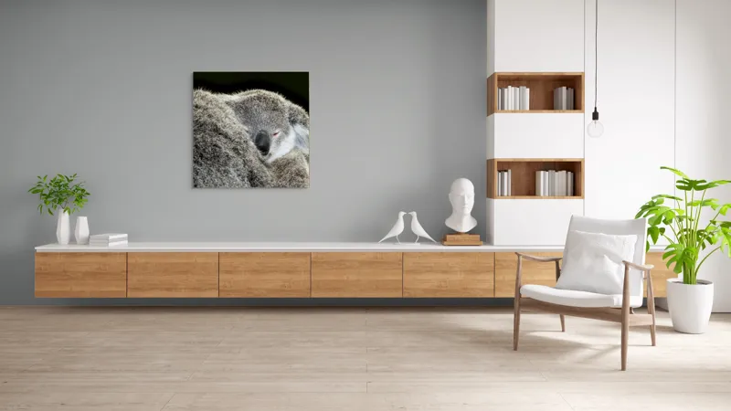 Tablou Canvas, "Visul liniștit al puiului de koala", Somn, Blândețe, Căldură, Blană, Koala, Liniște, Odihnă, 100 x 100 cm – poza 8