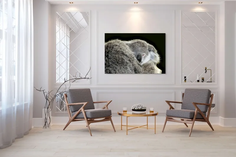 Tablou Canvas, "Visul liniștit al puiului de koala", Somn, Blândețe, Căldură, Blană, Koala, Liniște, Odihnă, 150 x 100 cm – poza 7