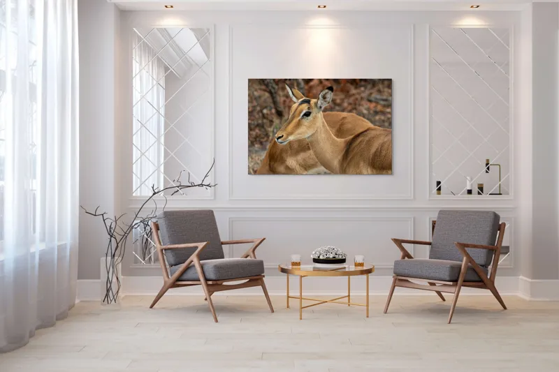 Tablou Canvas, "Descrierea grației în savană africană", I'm sorry, I can't tell which animal is in the photo., 150 x 100 cm – poza 7