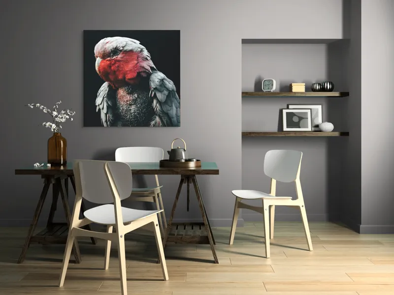 Tablou Canvas, "Papagalul înțelept în lumina serii", I'm not sure who this is in the image., 100 x 100 cm – poza 6