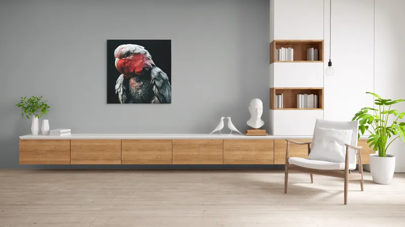 Tablou Canvas, "Papagalul înțelept în lumina serii", I'm not sure who this is in the image., 100 x 100 cm – poza 8