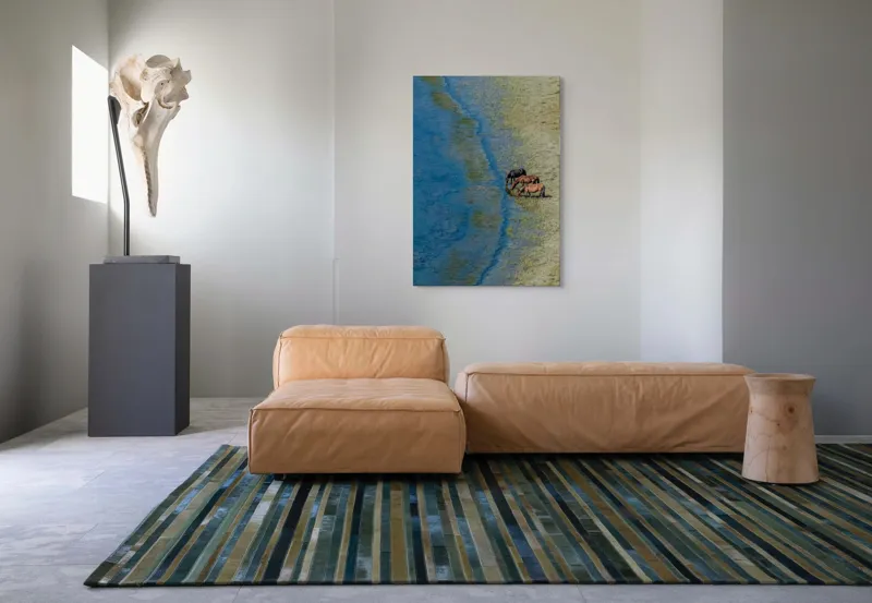 Tablou Canvas, "Trei cai lângă apă liniștită", Ape, Cai, Iarbă, Mal, Natură, Liniște, Reflecție., 70 x 100 cm – poza 7