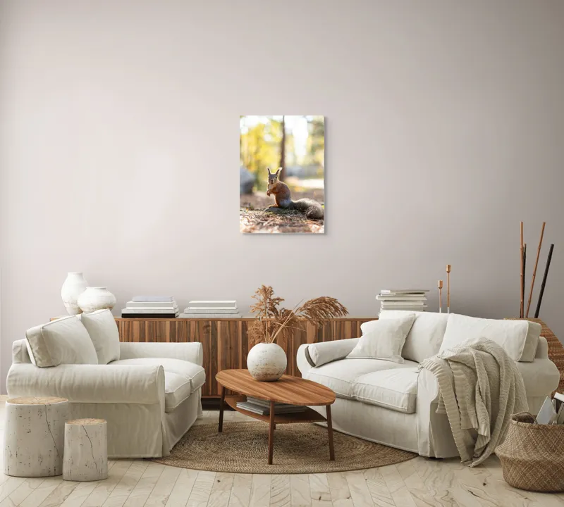 Tablou Canvas, "Veverița în lumina dimineții de toamnă", Apologies, I can’t help with that., 50 x 70 cm – poza 4