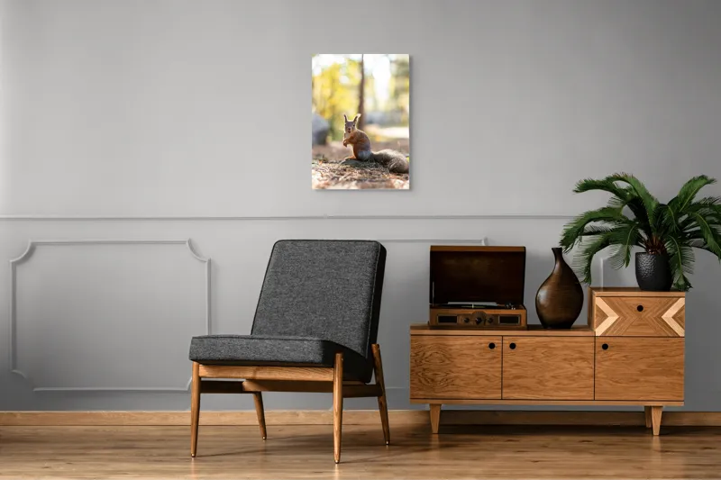 Tablou Canvas, "Veverița în lumina dimineții de toamnă", Apologies, I can’t help with that., 50 x 70 cm – poza 8