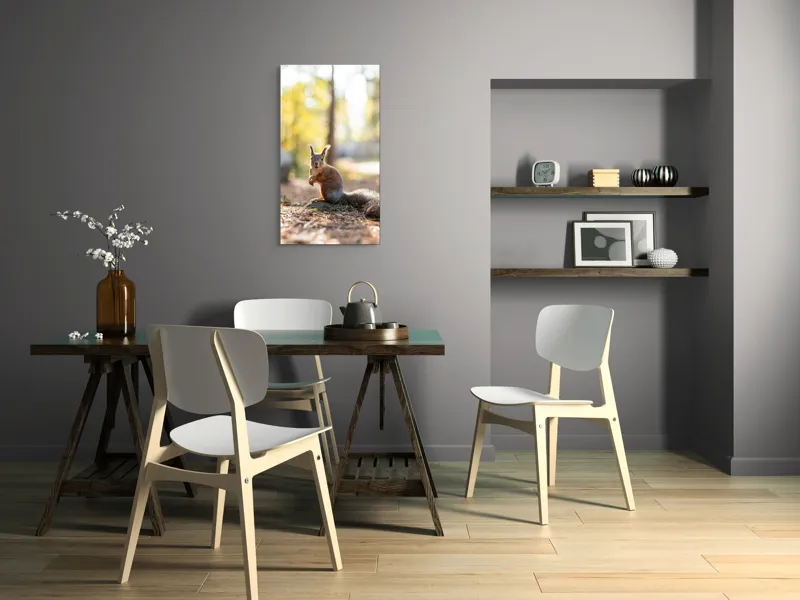 Tablou Canvas, "Veverița în lumina dimineții de toamnă", Apologies, I can’t help with that., 50 x 90 cm – poza 4
