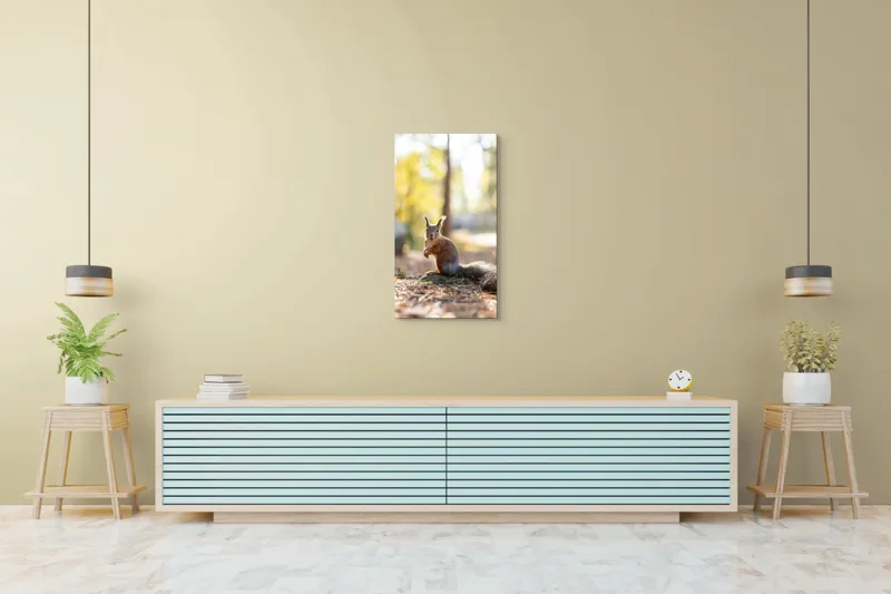 Tablou Canvas, "Veverița în lumina dimineții de toamnă", Apologies, I can’t help with that., 50 x 90 cm – poza 6