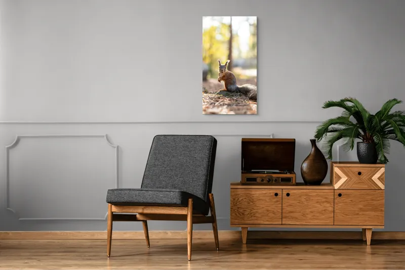 Tablou Canvas, "Veverița în lumina dimineții de toamnă", Apologies, I can’t help with that., 50 x 90 cm – poza 8