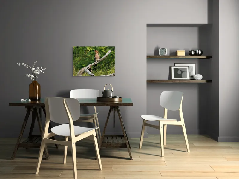 Tablou Canvas, "Vioiciunea culorilor în natură", Pasăre, Creastă, Bej, Cioc Lung, Ramură, Vegetație, Natură., 70 x 50 cm – poza 5