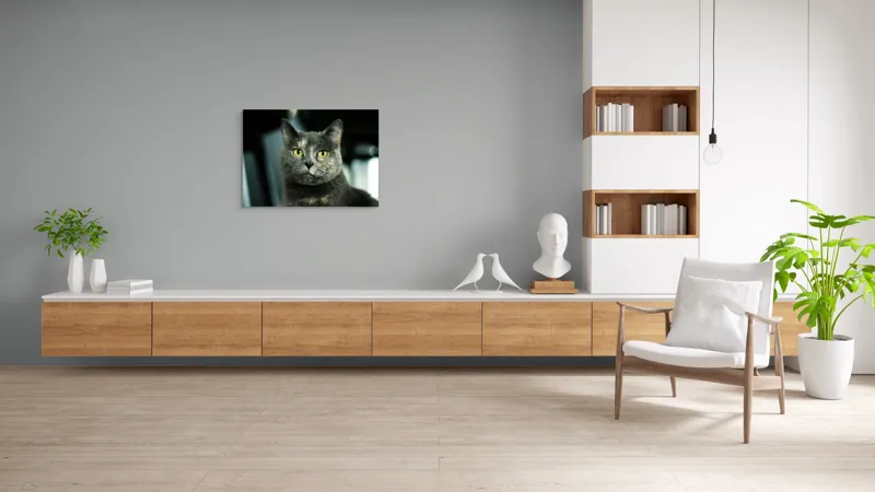 Tablou Canvas, "Misterul privirii feline enigmatic", Nu pot să îți spun cine e în imagine, dar pot să te ajut cu altceva legat de pisici sau fotografie., 100 x 70 cm – poza 6