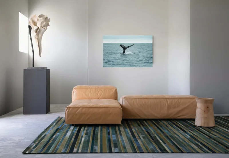 Tablou Canvas, "Coada impunătoare a balenei albastre", Ocean, Balena, Coada, Valuri, Cer, Liber, Apă, Natură., 90 x 50 cm – poza 8