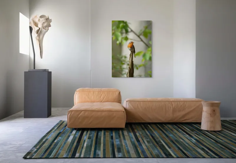 Tablou Canvas, "Pițigoiul în așteptarea primăverii", Păsărică, Ramură, Plante, Verde, Penaj, Delicatețe, Frumusețe, Natural, Calm, Echilibru, 70 x 100 cm – poza 7