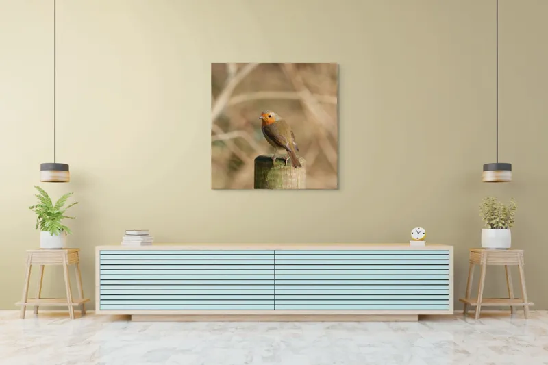Tablou Canvas, "Ghindă printre crengi uscate", Pitic, Portocaliu, Activ, Delicat, Prudent, Firav, Observator, Solitar, 100 x 100 cm – poza 5