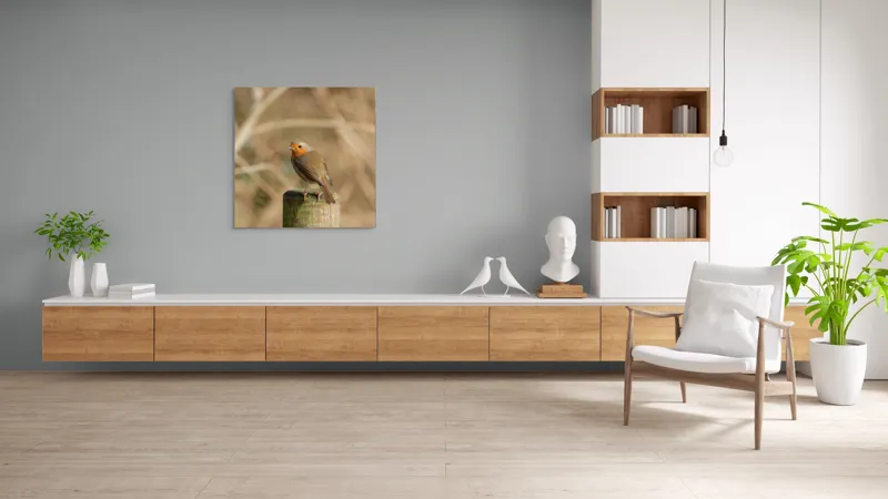 Tablou Canvas, "Ghindă printre crengi uscate", Pitic, Portocaliu, Activ, Delicat, Prudent, Firav, Observator, Solitar, 100 x 100 cm – poza 8