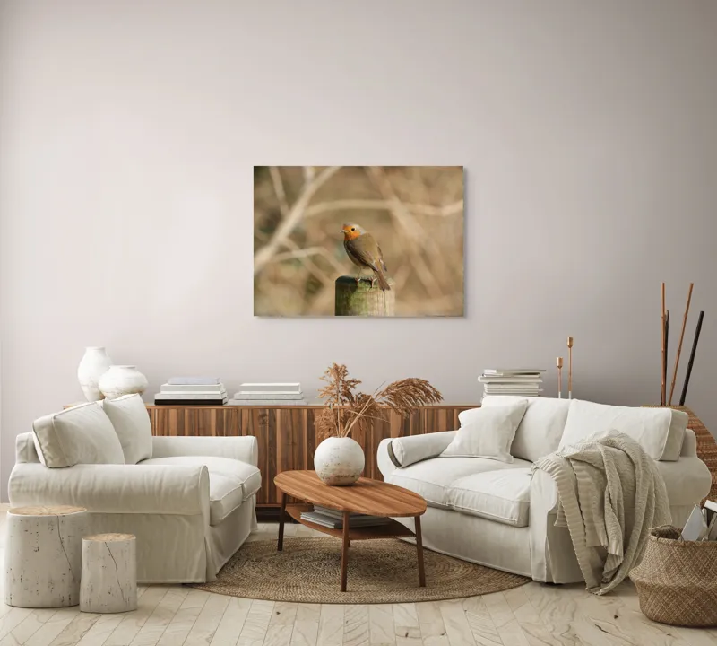 Tablou Canvas, "Ghindă printre crengi uscate", Pitic, Portocaliu, Activ, Delicat, Prudent, Firav, Observator, Solitar, 100 x 70 cm – poza 3