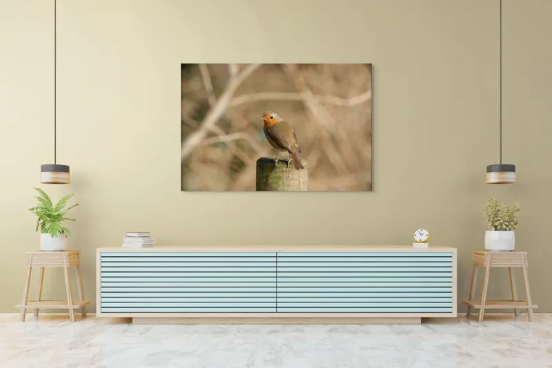 Tablou Canvas, "Ghindă printre crengi uscate", Pitic, Portocaliu, Activ, Delicat, Prudent, Firav, Observator, Solitar, 150 x 100 cm – poza 6