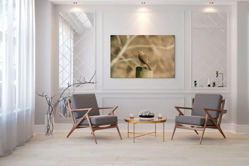 Tablou Canvas, "Ghindă printre crengi uscate", Pitic, Portocaliu, Activ, Delicat, Prudent, Firav, Observator, Solitar, 150 x 100 cm – poza 7