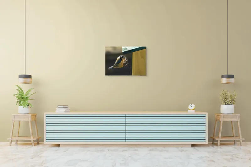 Tablou Canvas, "Pasărea își construiește cuibul perfect", Pene, Zbor, Cuib, Culori, Pasare, Constructie, Natura, Prindere, 70 x 50 cm – poza 7