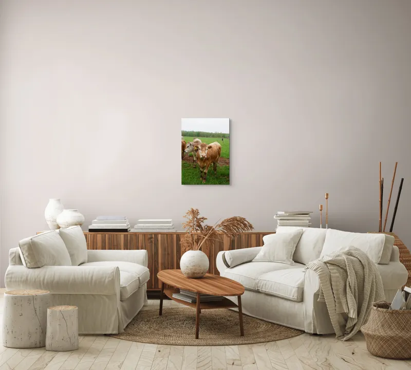 Tablou Canvas, "Vaci pășunând pe câmpie verde", I don't know who they are., 39 x 54 cm – poza 5