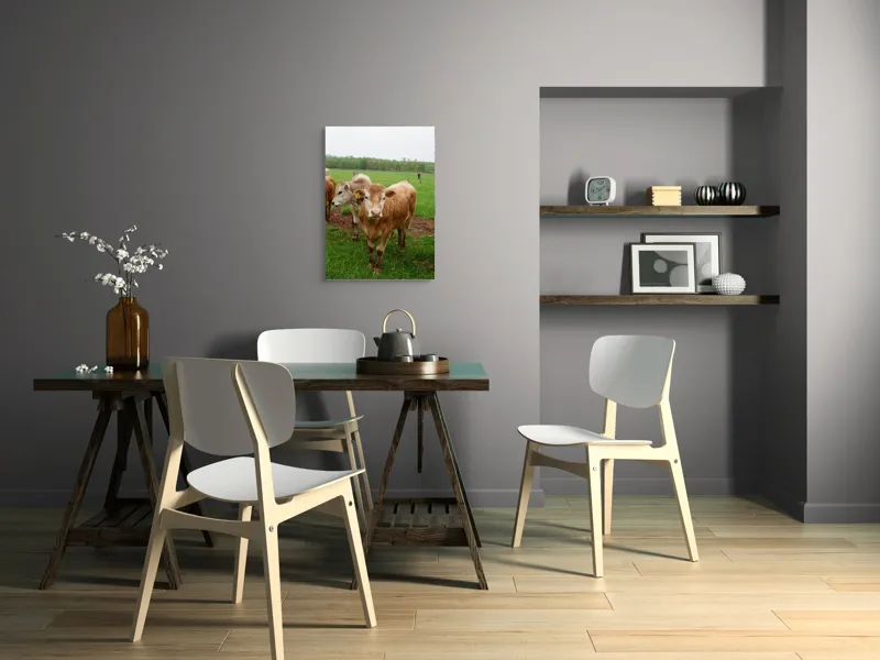 Tablou Canvas, "Vaci pășunând pe câmpie verde", I don't know who they are., 50 x 70 cm – poza 5