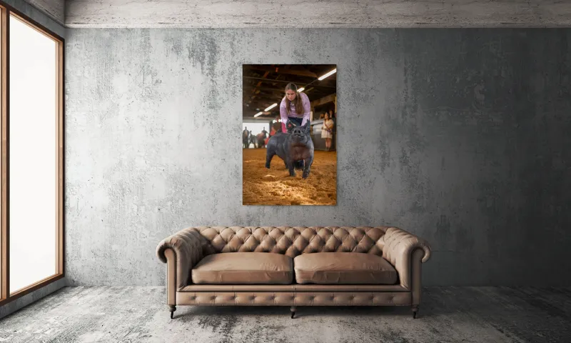 Tablou Canvas, "Tânără cu porc la expoziție agricolă", 100 x 150 cm – poza 6