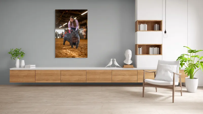 Tablou Canvas, "Tânără cu porc la expoziție agricolă", 100 x 150 cm – poza 8